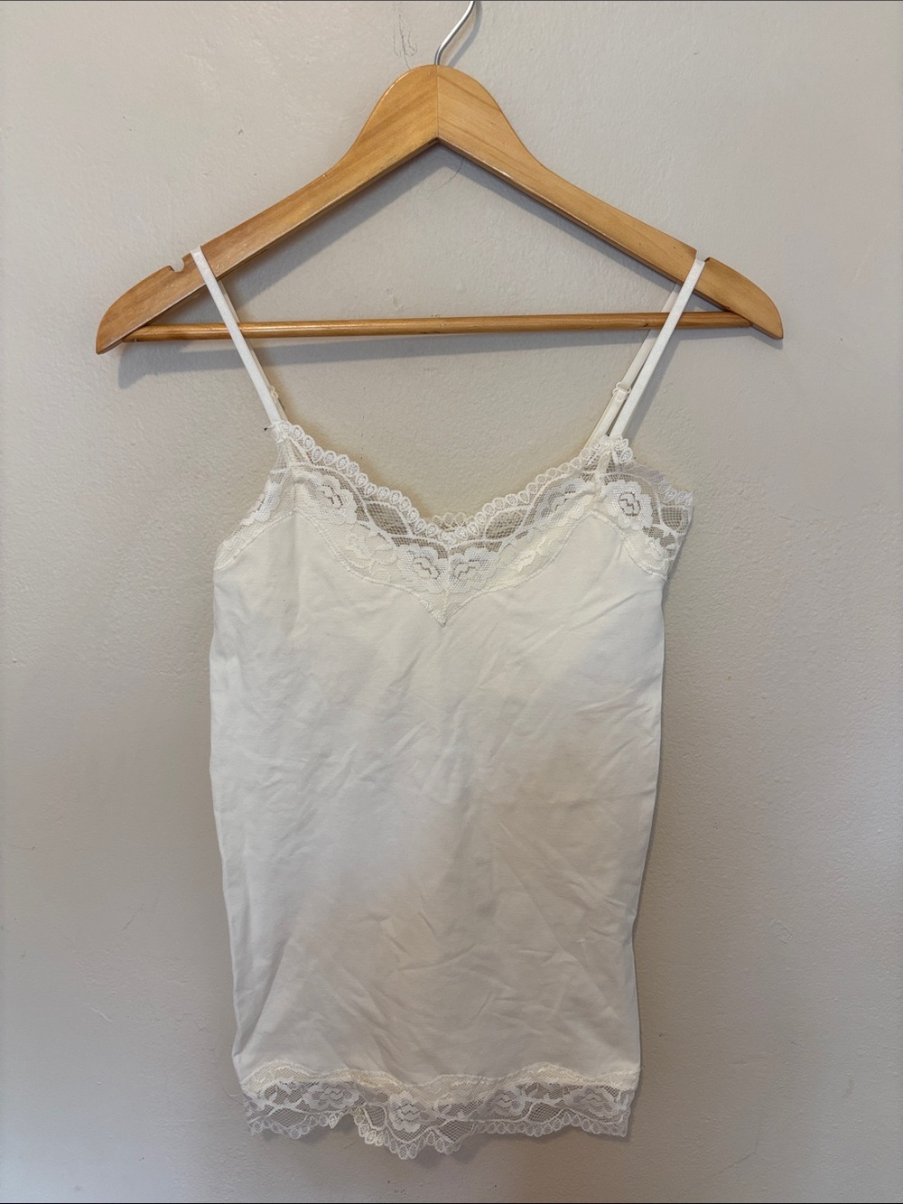Poof! White Lace-Trim Cami